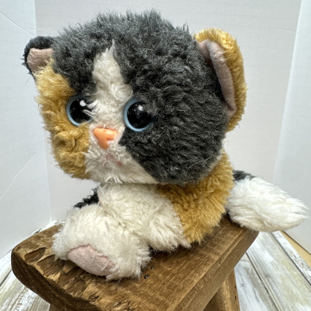 VTG 1992 Kitty Kitty Kittens Patches Calico Cat PURRING Plush Stuffed Toy Tyco - Picture 6 of 11